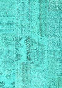 Patchwork Turquoise Transitional Rug, con2621turq