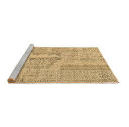 Sideview of Machine Washable Patchwork Brown Transitional Rug, wshcon2621brn