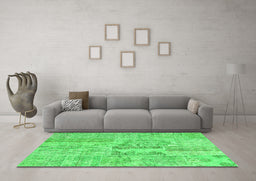 Machine Washable Patchwork Green Transitional Area Rugs in a Living Room,, wshcon2621grn