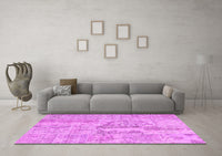 Machine Washable Patchwork Pink Transitional Rug, wshcon2621pnk