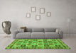 Machine Washable Southwestern Green Country Area Rugs in a Living Room,, wshcon2622grn