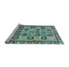 Sideview of Machine Washable Southwestern Light Blue Country Rug, wshcon2622lblu