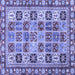 Square Machine Washable Southwestern Blue Country Rug, wshcon2622blu