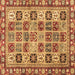 Square Machine Washable Southwestern Brown Country Rug, wshcon2622brn