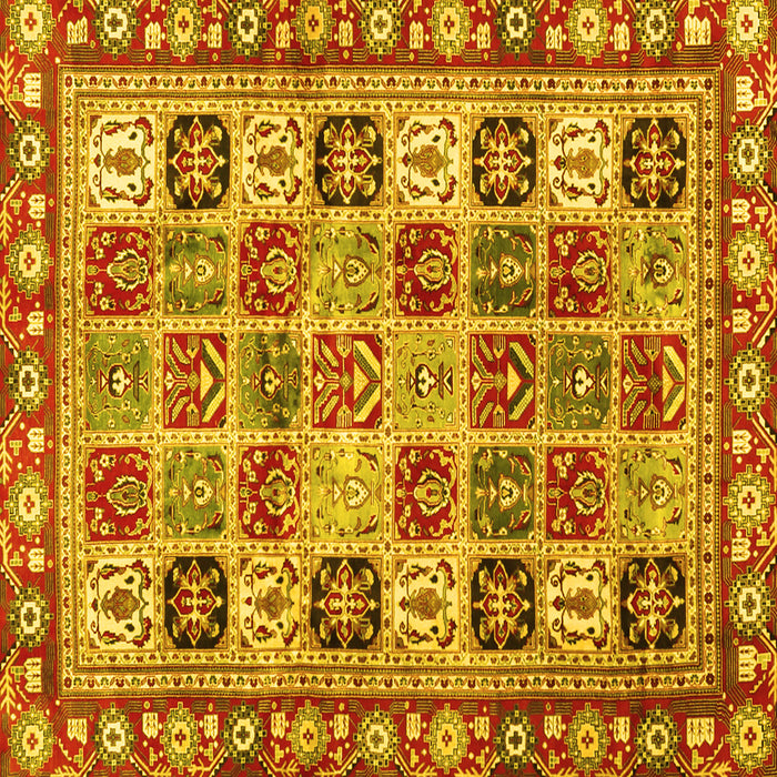 Square Southwestern Yellow Country Rug, con2622yw