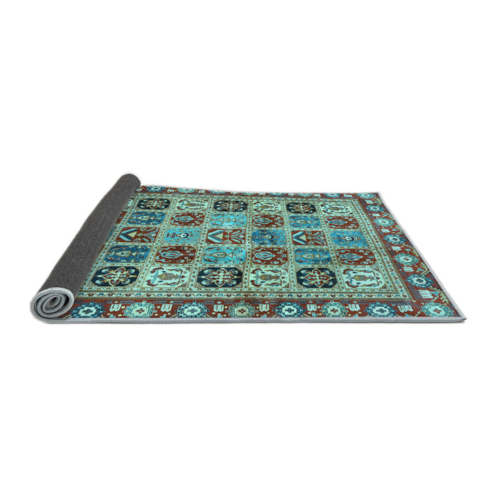 Sideview of Southwestern Light Blue Country Rug, con2622lblu