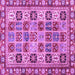 Square Machine Washable Southwestern Purple Country Area Rugs, wshcon2622pur