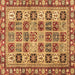 Square Southwestern Brown Country Rug, con2622brn