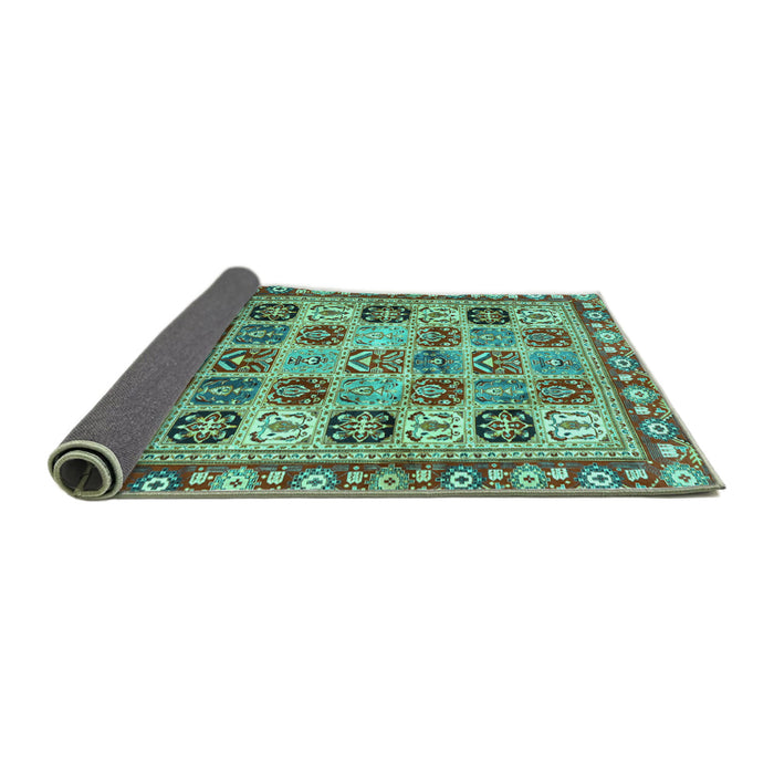Sideview of Southwestern Turquoise Country Rug, con2622turq