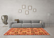 Machine Washable Southwestern Orange Country Area Rugs in a Living Room, wshcon2622org