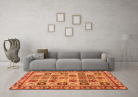 Machine Washable Southwestern Orange Country Rug, wshcon2622org