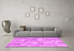 Machine Washable Patchwork Pink Transitional Rug in a Living Room, wshcon2623pnk