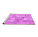 Sideview of Machine Washable Patchwork Pink Transitional Rug, wshcon2623pnk