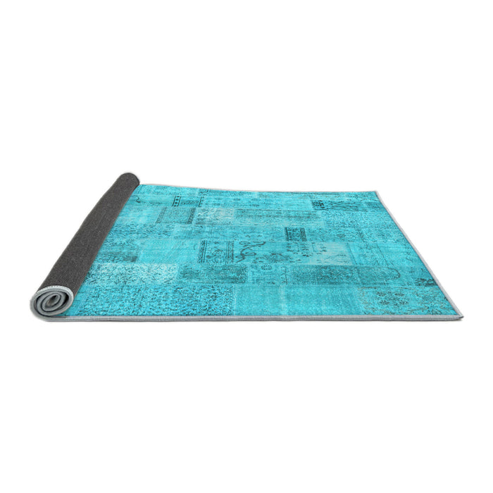 Sideview of Patchwork Light Blue Transitional Rug, con2623lblu