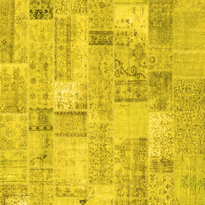 Patchwork Yellow Transitional Rug, con2623yw