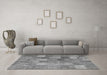 Machine Washable Patchwork Gray Transitional Rug in a Living Room,, wshcon2624gry