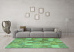 Machine Washable Patchwork Turquoise Transitional Area Rugs in a Living Room,, wshcon2624turq