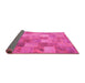 Sideview of Patchwork Pink Transitional Rug, con2624pnk