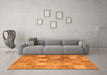 Machine Washable Patchwork Orange Transitional Area Rugs in a Living Room, wshcon2624org