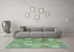 Machine Washable Patchwork Light Blue Transitional Rug in a Living Room, wshcon2624lblu