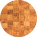 Machine Washable Patchwork Orange Transitional Area Rugs, wshcon2624org