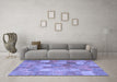 Machine Washable Patchwork Blue Transitional Rug in a Living Room, wshcon2624blu