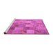 Sideview of Machine Washable Patchwork Purple Transitional Area Rugs, wshcon2624pur