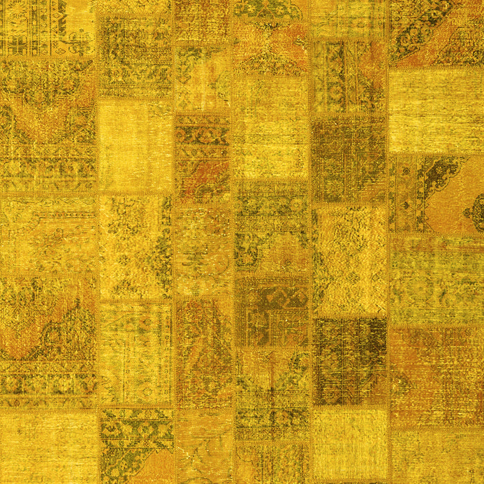 Patchwork Yellow Transitional Rug, con2624yw