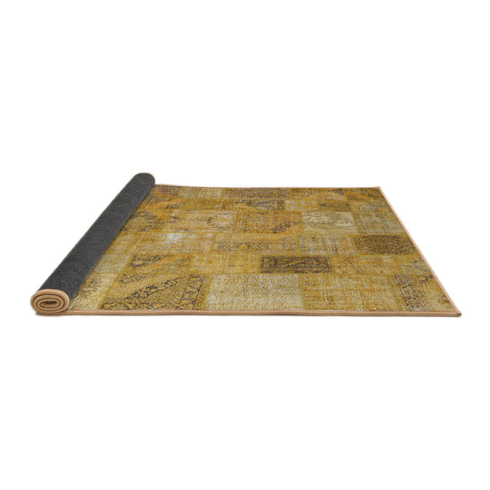 Thickness of Contemporary Sedona Brown Patchwork Rug, con2625