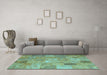 Machine Washable Patchwork Light Blue Transitional Rug in a Living Room, wshcon2625lblu