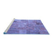 Sideview of Machine Washable Patchwork Blue Transitional Rug, wshcon2625blu