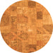 Square Patchwork Orange Transitional Rug, con2625org