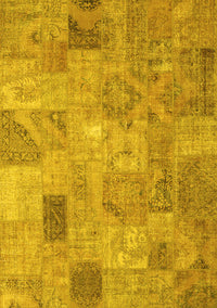 Patchwork Yellow Transitional Rug, con2625yw