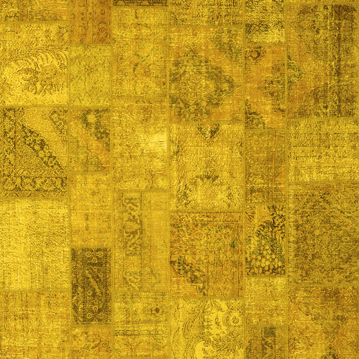 Patchwork Yellow Transitional Rug, con2625yw