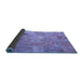 Sideview of Patchwork Blue Transitional Rug, con2625blu