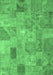 Machine Washable Patchwork Emerald Green Transitional Area Rugs, wshcon2625emgrn