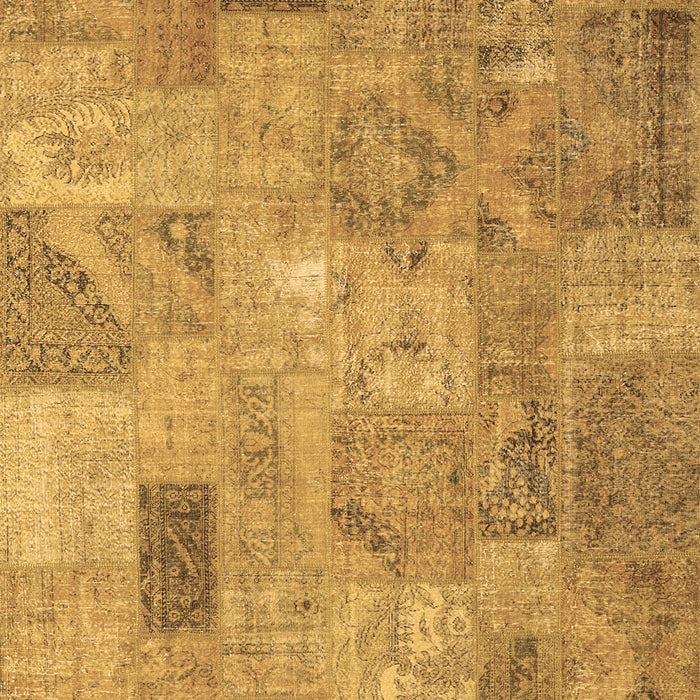 Machine Washable Patchwork Brown Transitional Rug, wshcon2625brn