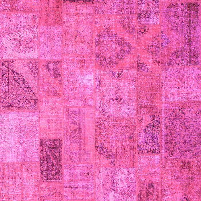 Machine Washable Patchwork Pink Transitional Rug, wshcon2625pnk