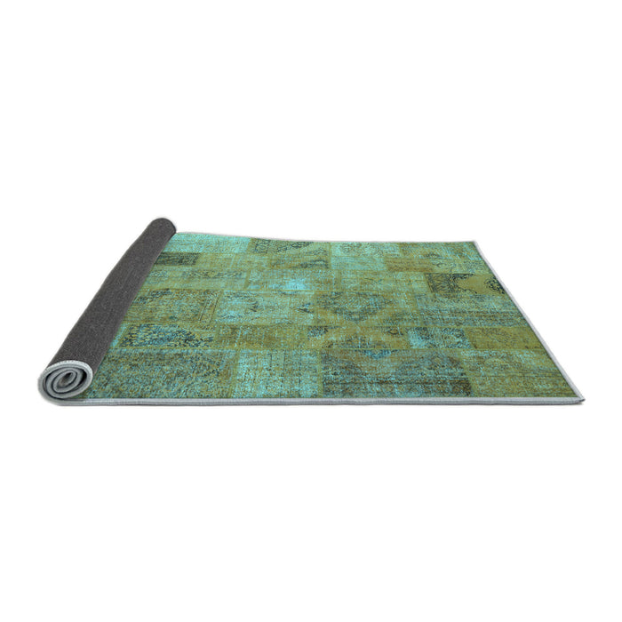 Sideview of Patchwork Light Blue Transitional Rug, con2625lblu
