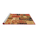Serging Thickness of Machine Washable Contemporary Orange Rug, wshcon2626