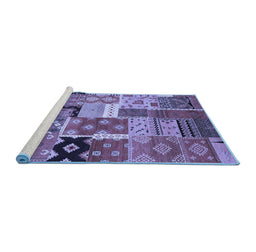Sideview of Machine Washable Southwestern Blue Country Rug, wshcon2626blu