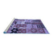 Sideview of Machine Washable Southwestern Blue Country Rug, wshcon2626blu