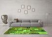 Machine Washable Southwestern Green Country Area Rugs in a Living Room,, wshcon2626grn