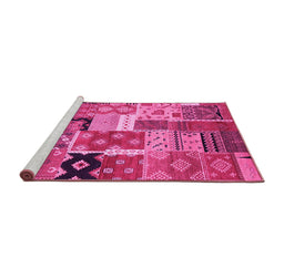 Sideview of Machine Washable Southwestern Pink Country Rug, wshcon2626pnk