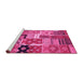 Sideview of Machine Washable Southwestern Pink Country Rug, wshcon2626pnk