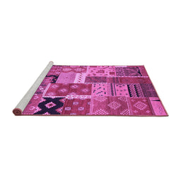 Sideview of Machine Washable Southwestern Purple Country Area Rugs, wshcon2626pur