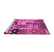 Sideview of Machine Washable Southwestern Purple Country Area Rugs, wshcon2626pur