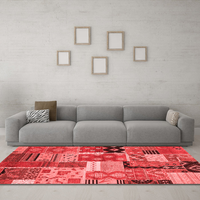 Country Red Washable Rugs
