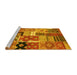 Sideview of Machine Washable Southwestern Yellow Country Rug, wshcon2626yw