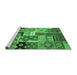 Sideview of Machine Washable Southwestern Emerald Green Country Area Rugs, wshcon2626emgrn